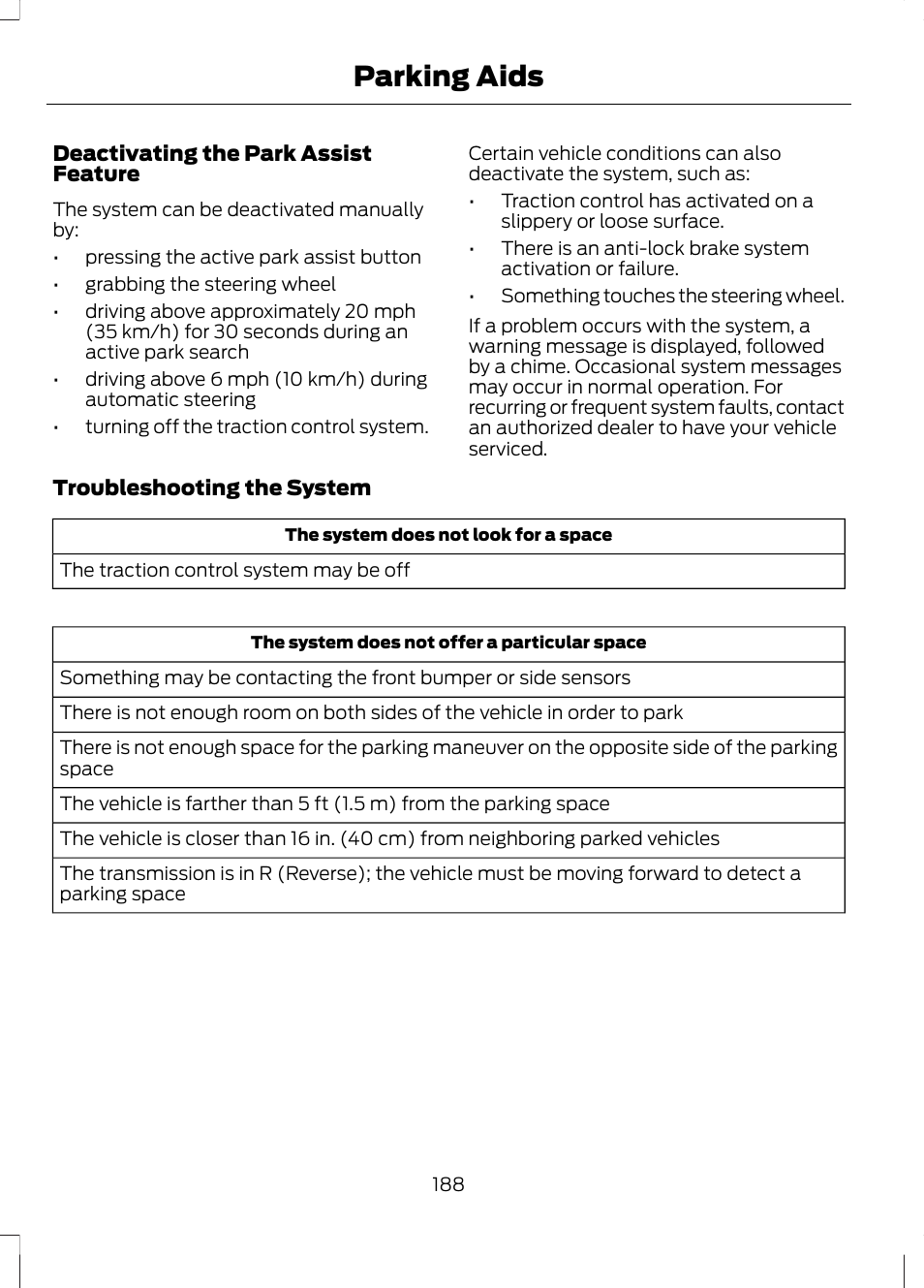 Parking aids | FORD 2013 Fusion Hybrid v.1 User Manual | Page 190 / 461