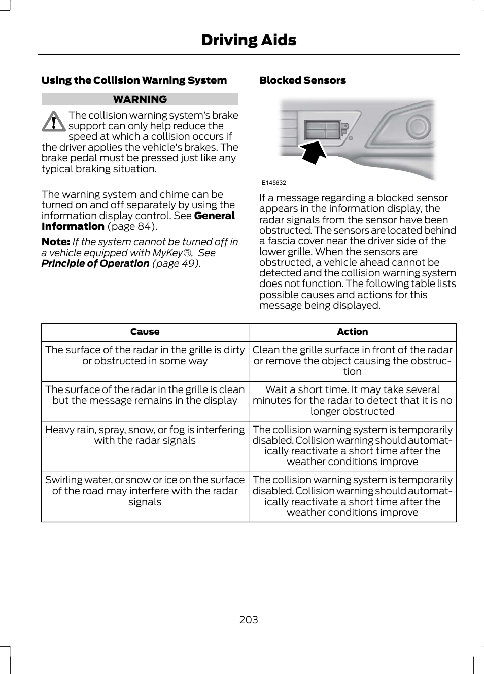 Driving aids | FORD 2013 Fusion Hybrid v.1 User Manual | Page 205 / 461