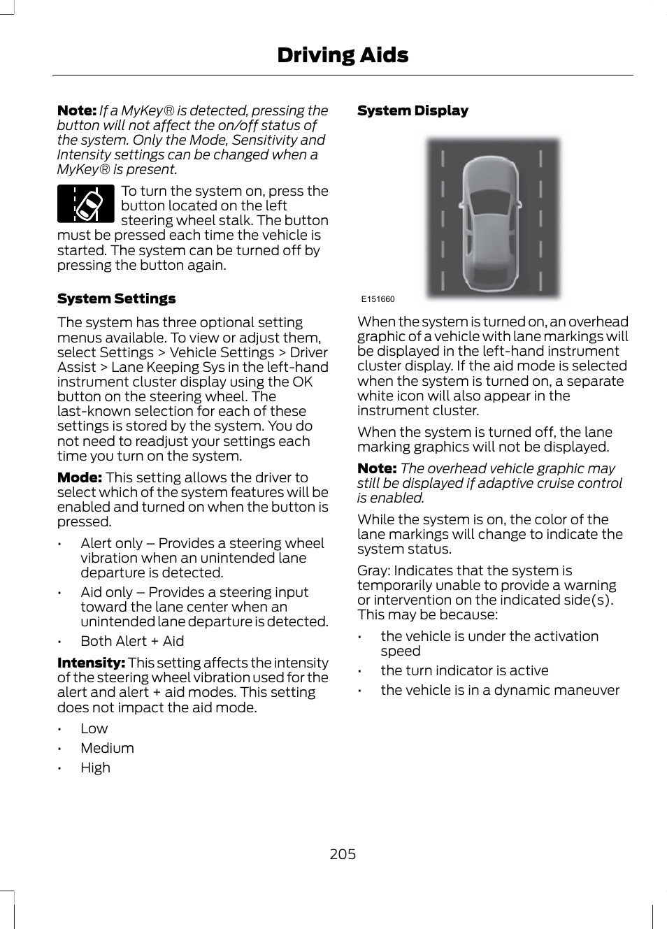 Driving aids | FORD 2013 Fusion Hybrid v.1 User Manual | Page 207 / 461