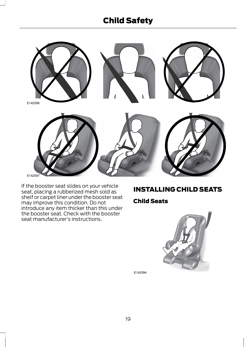 Installing child seats, Child safety | FORD 2013 Fusion Hybrid v.1 User Manual | Page 21 / 461