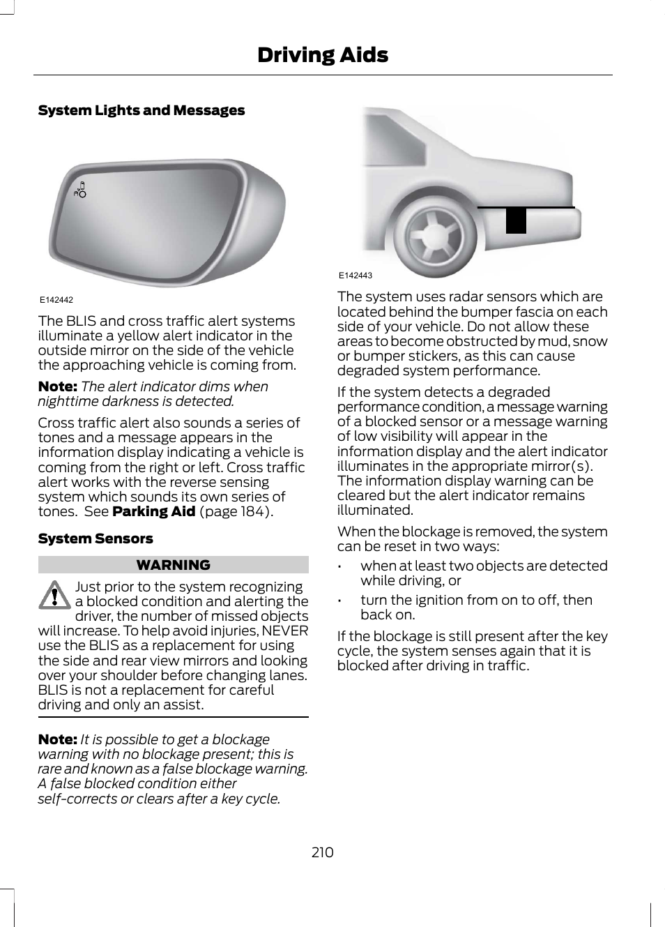 Driving aids | FORD 2013 Fusion Hybrid v.1 User Manual | Page 212 / 461
