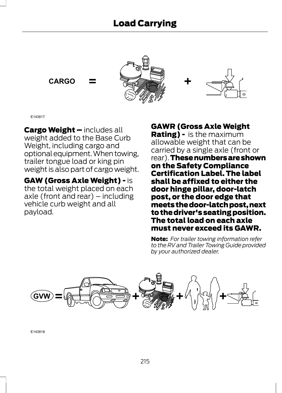 Load carrying | FORD 2013 Fusion Hybrid v.1 User Manual | Page 217 / 461