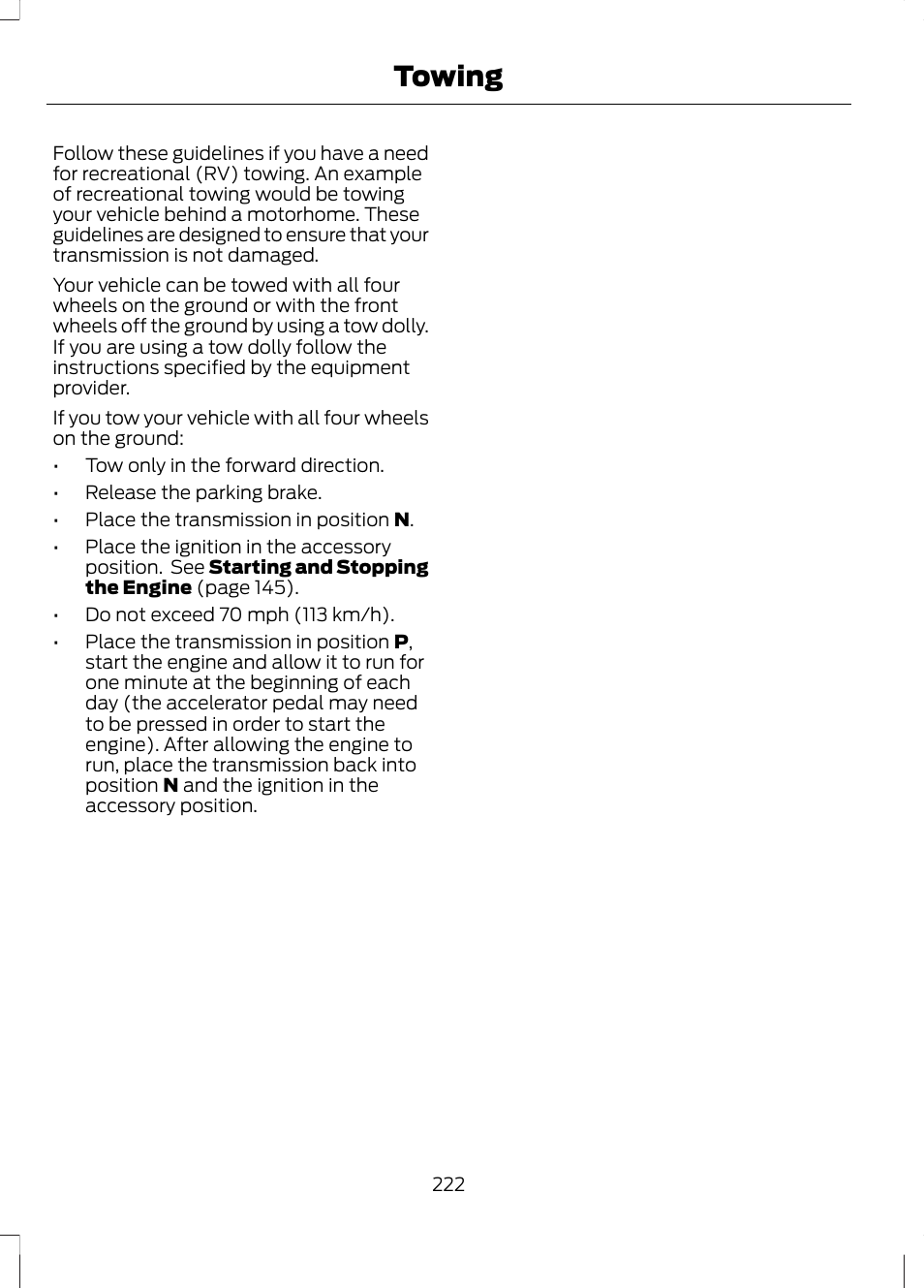 Towing | FORD 2013 Fusion Hybrid v.1 User Manual | Page 224 / 461