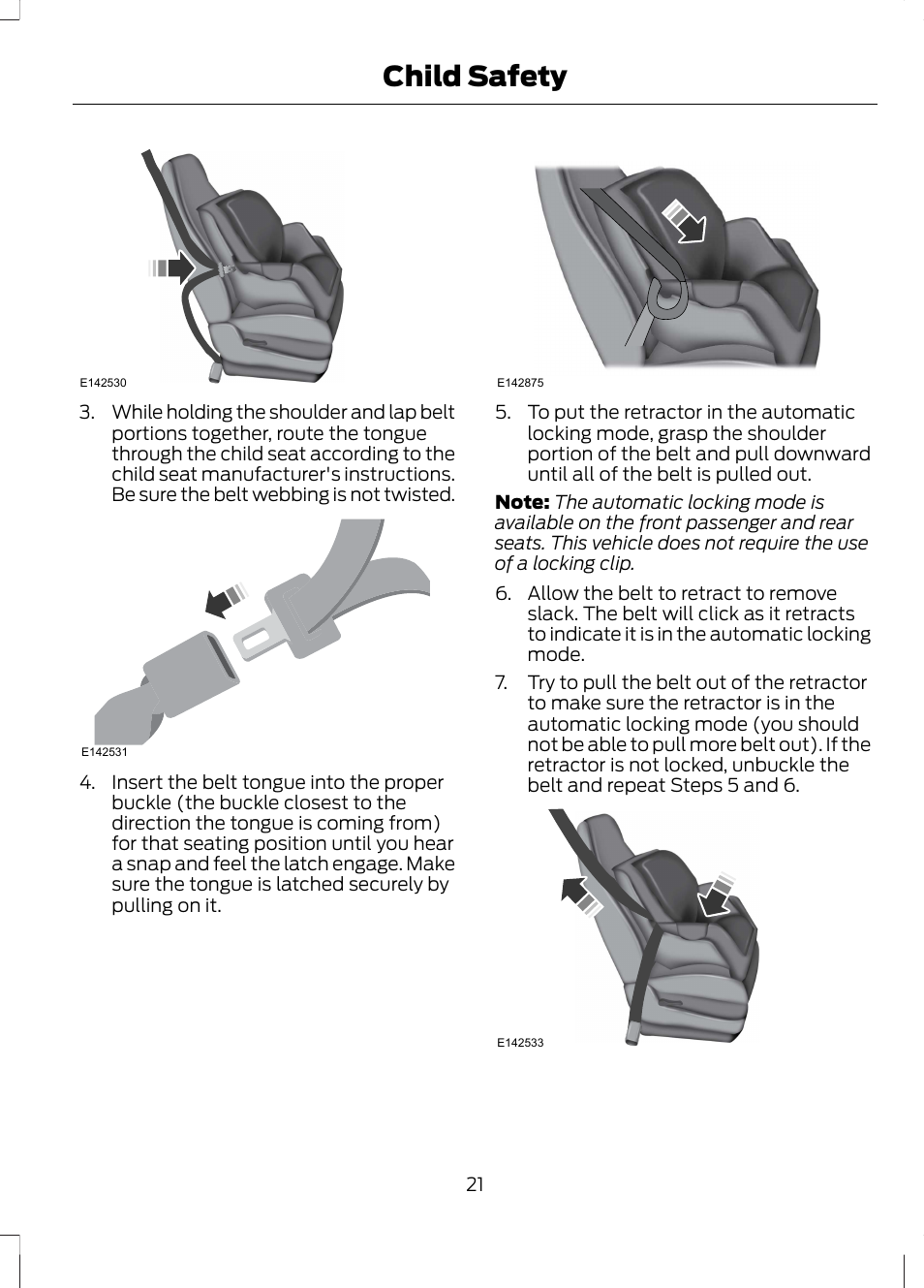 Child safety | FORD 2013 Fusion Hybrid v.1 User Manual | Page 23 / 461