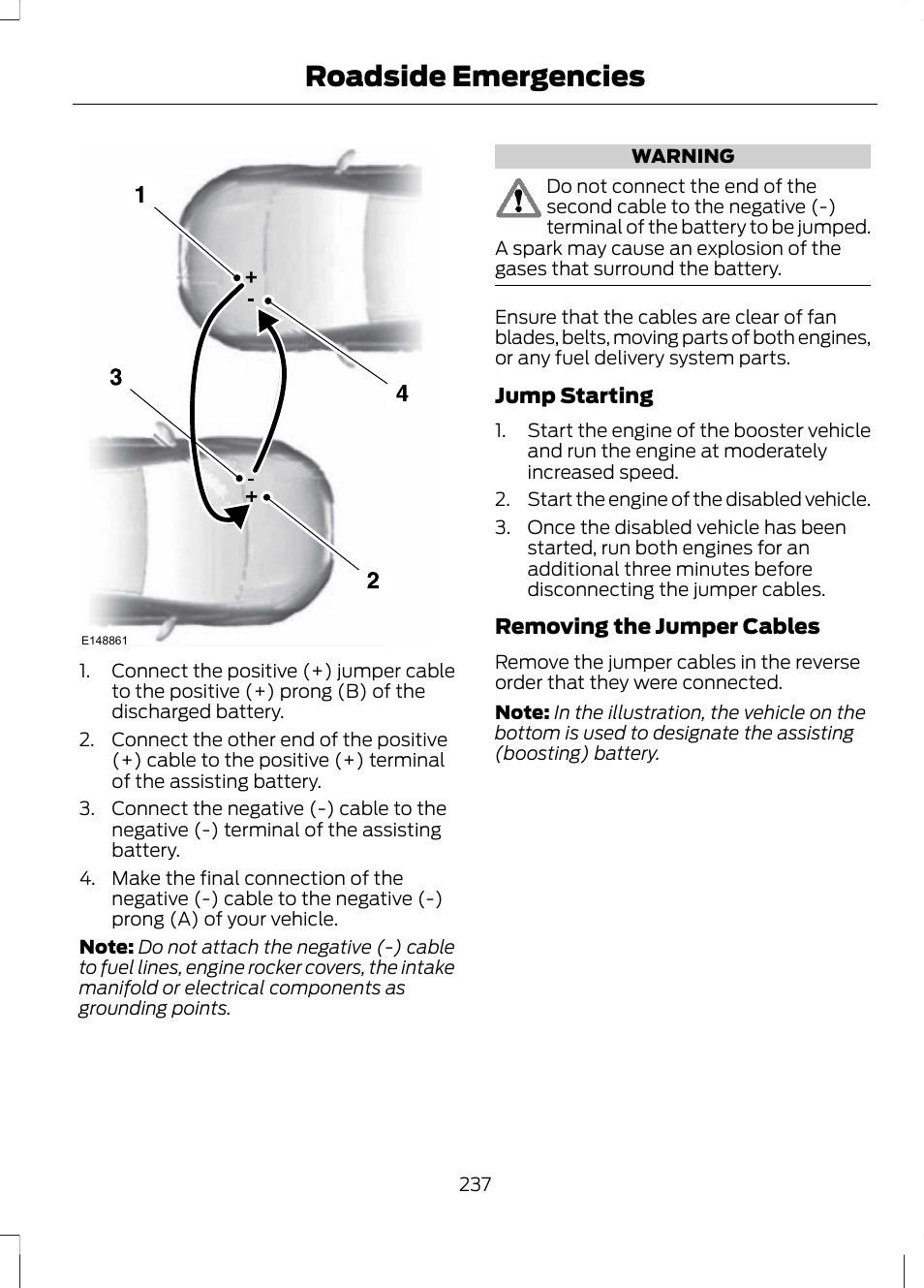 Roadside emergencies | FORD 2013 Fusion Hybrid v.1 User Manual | Page 239 / 461