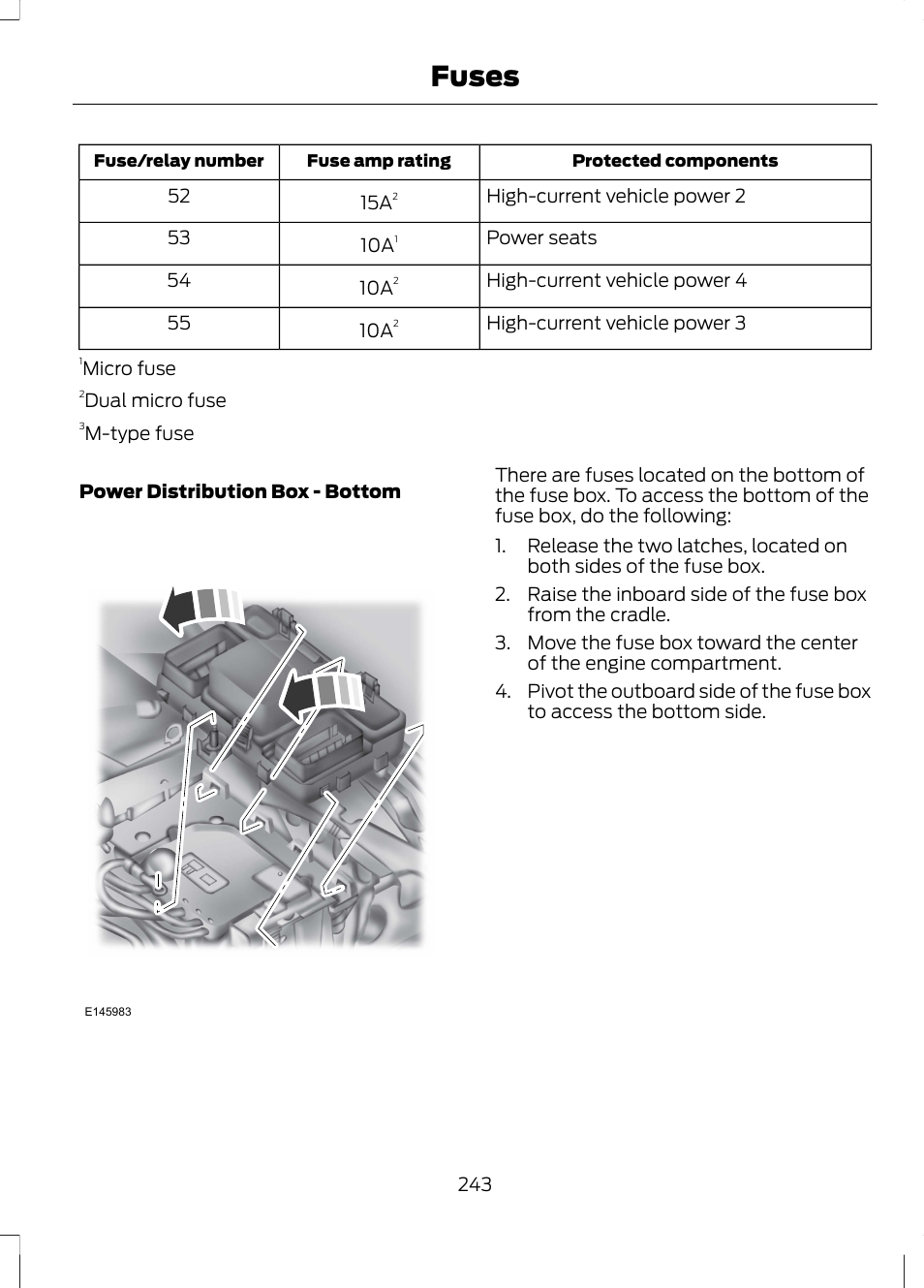 Fuses | FORD 2013 Fusion Hybrid v.1 User Manual | Page 245 / 461