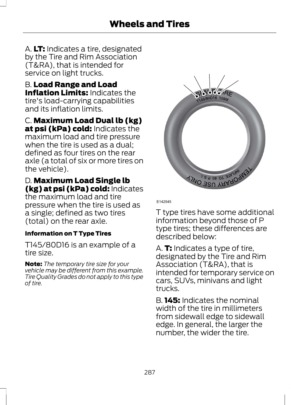 Wheels and tires | FORD 2013 Fusion Hybrid v.1 User Manual | Page 289 / 461