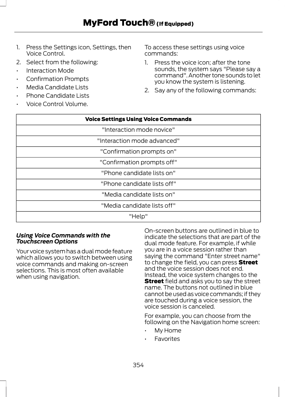 Myford touch | FORD 2013 Fusion Hybrid v.1 User Manual | Page 356 / 461