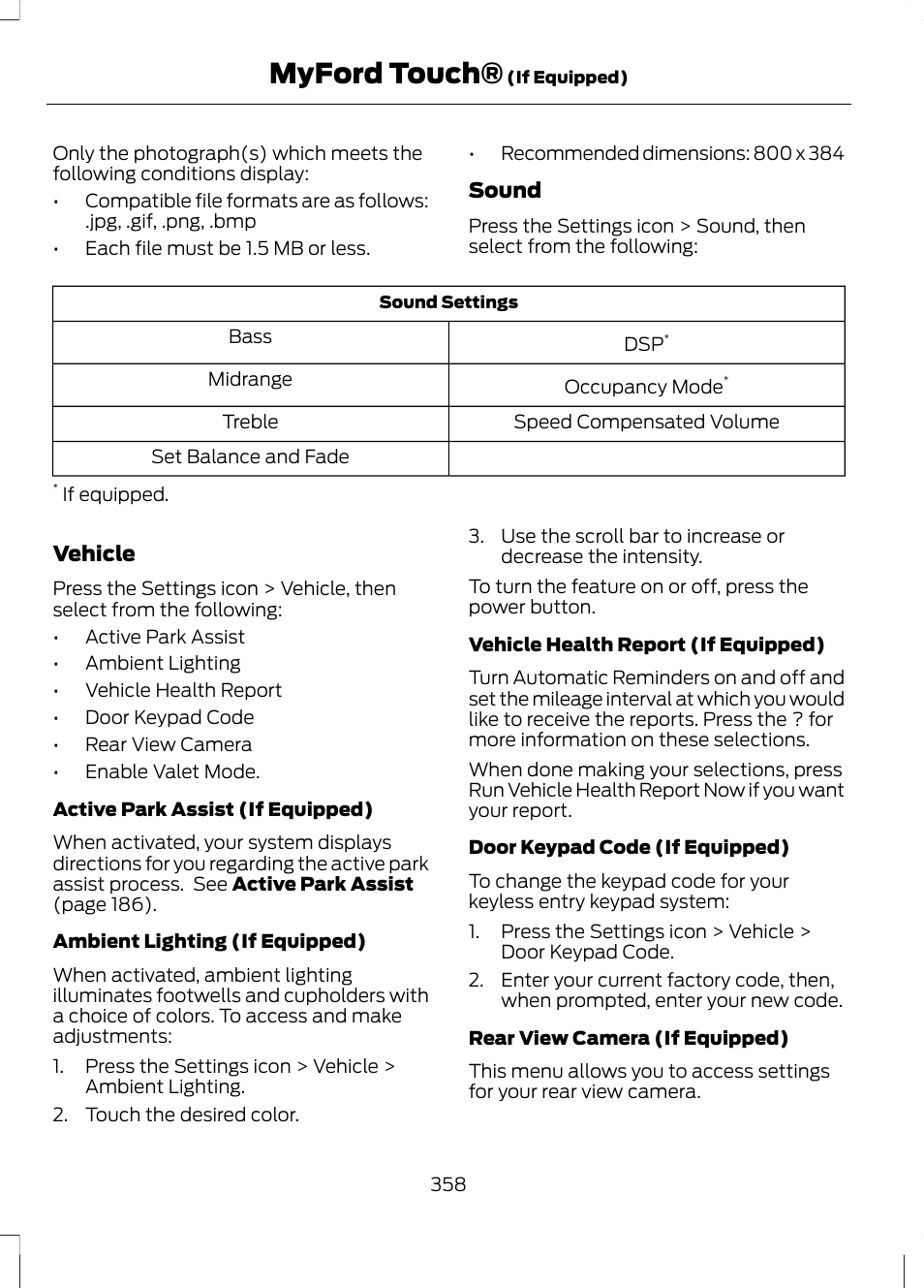 Myford touch | FORD 2013 Fusion Hybrid v.1 User Manual | Page 360 / 461