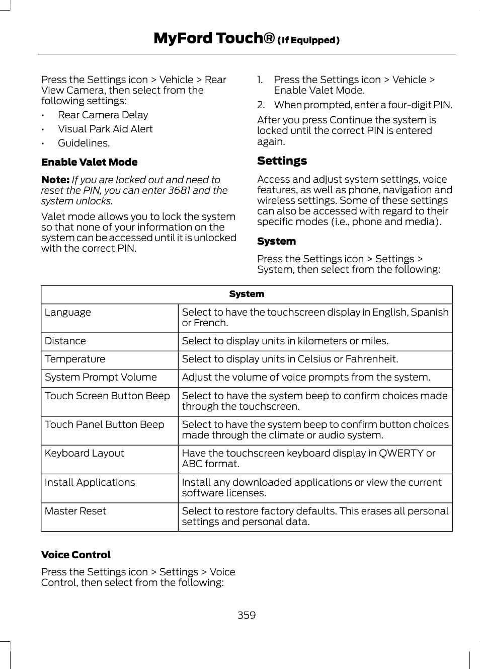 Myford touch | FORD 2013 Fusion Hybrid v.1 User Manual | Page 361 / 461