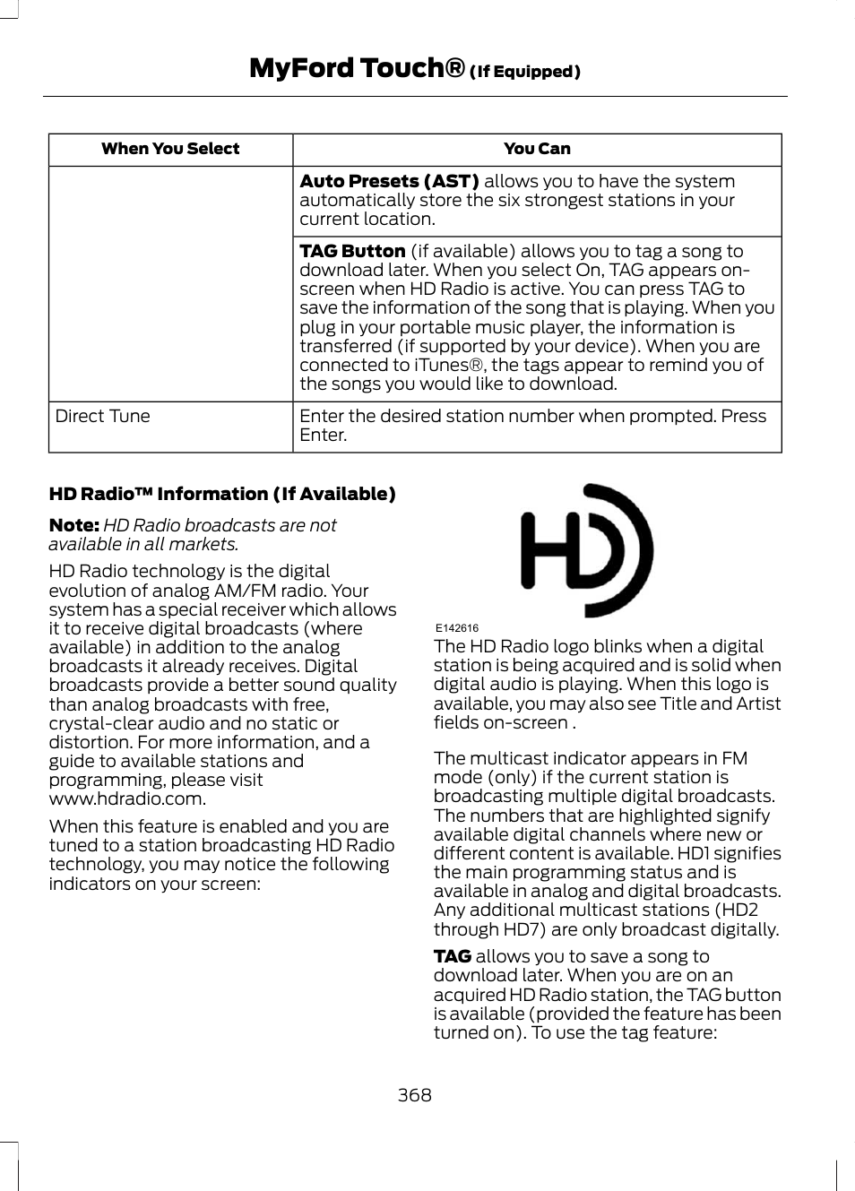 Myford touch | FORD 2013 Fusion Hybrid v.1 User Manual | Page 370 / 461