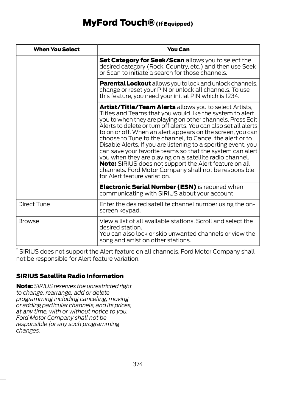 Myford touch | FORD 2013 Fusion Hybrid v.1 User Manual | Page 376 / 461