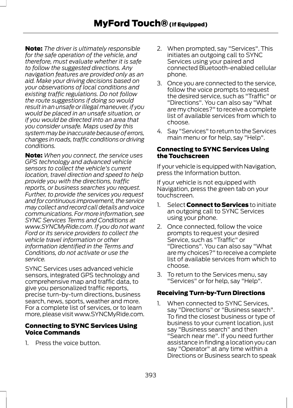 Myford touch | FORD 2013 Fusion Hybrid v.1 User Manual | Page 395 / 461
