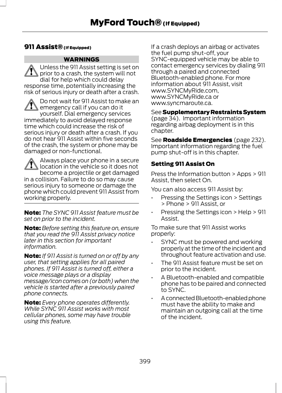 Myford touch | FORD 2013 Fusion Hybrid v.1 User Manual | Page 401 / 461