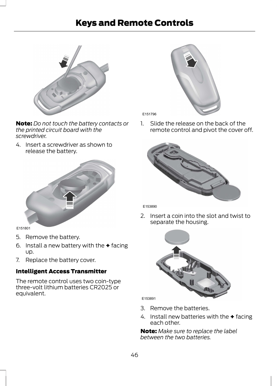 Keys and remote controls | FORD 2013 Fusion Hybrid v.1 User Manual | Page 48 / 461