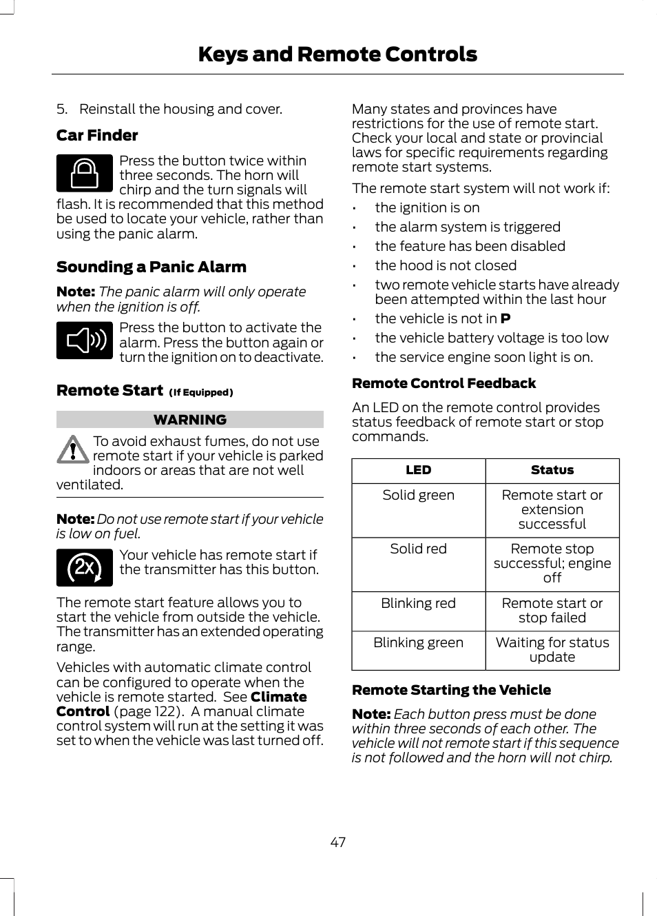 Keys and remote controls | FORD 2013 Fusion Hybrid v.1 User Manual | Page 49 / 461