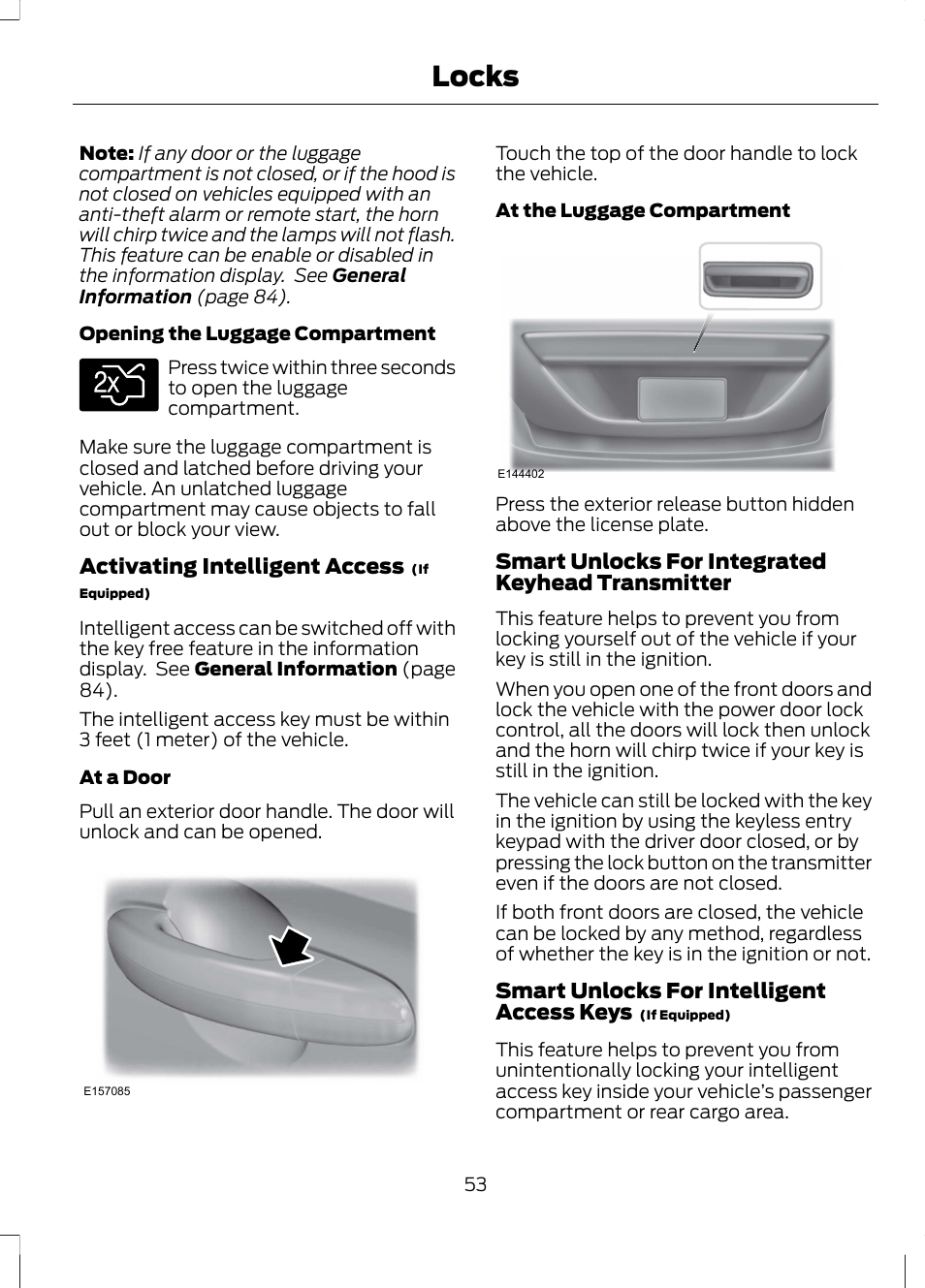 Locks | FORD 2013 Fusion Hybrid v.1 User Manual | Page 55 / 461