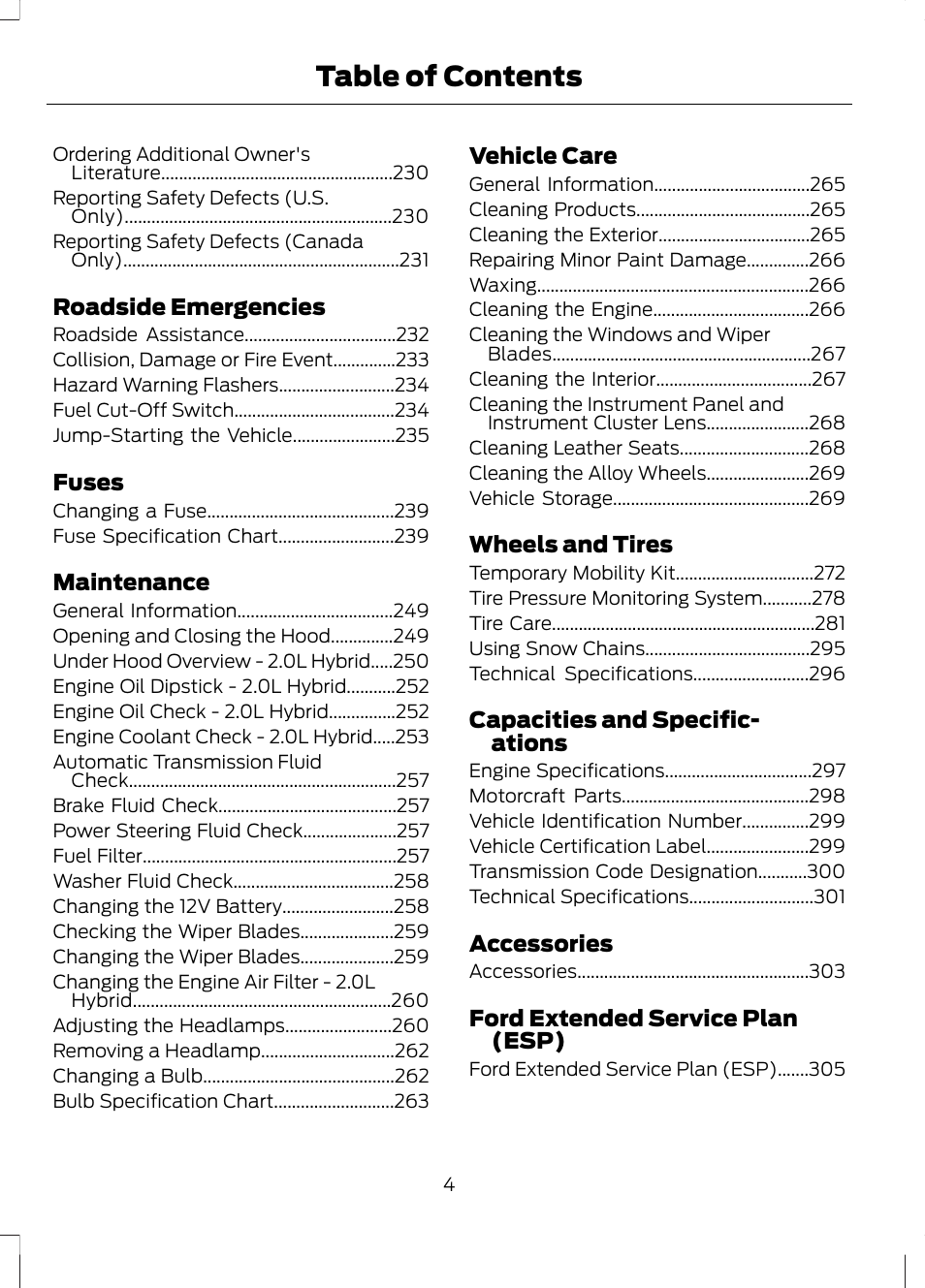 FORD 2013 Fusion Hybrid v.1 User Manual | Page 6 / 461