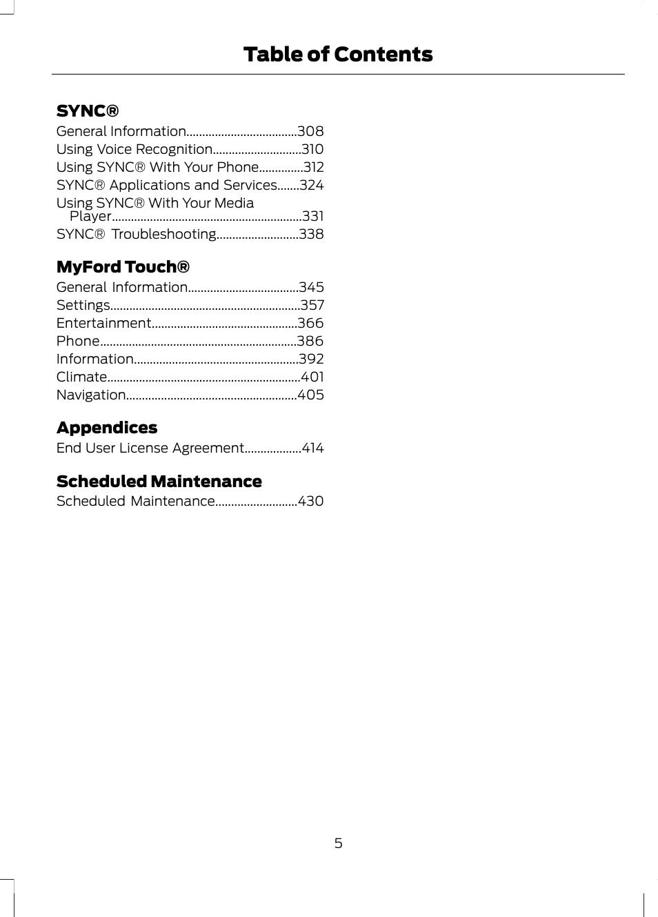 FORD 2013 Fusion Hybrid v.1 User Manual | Page 7 / 461