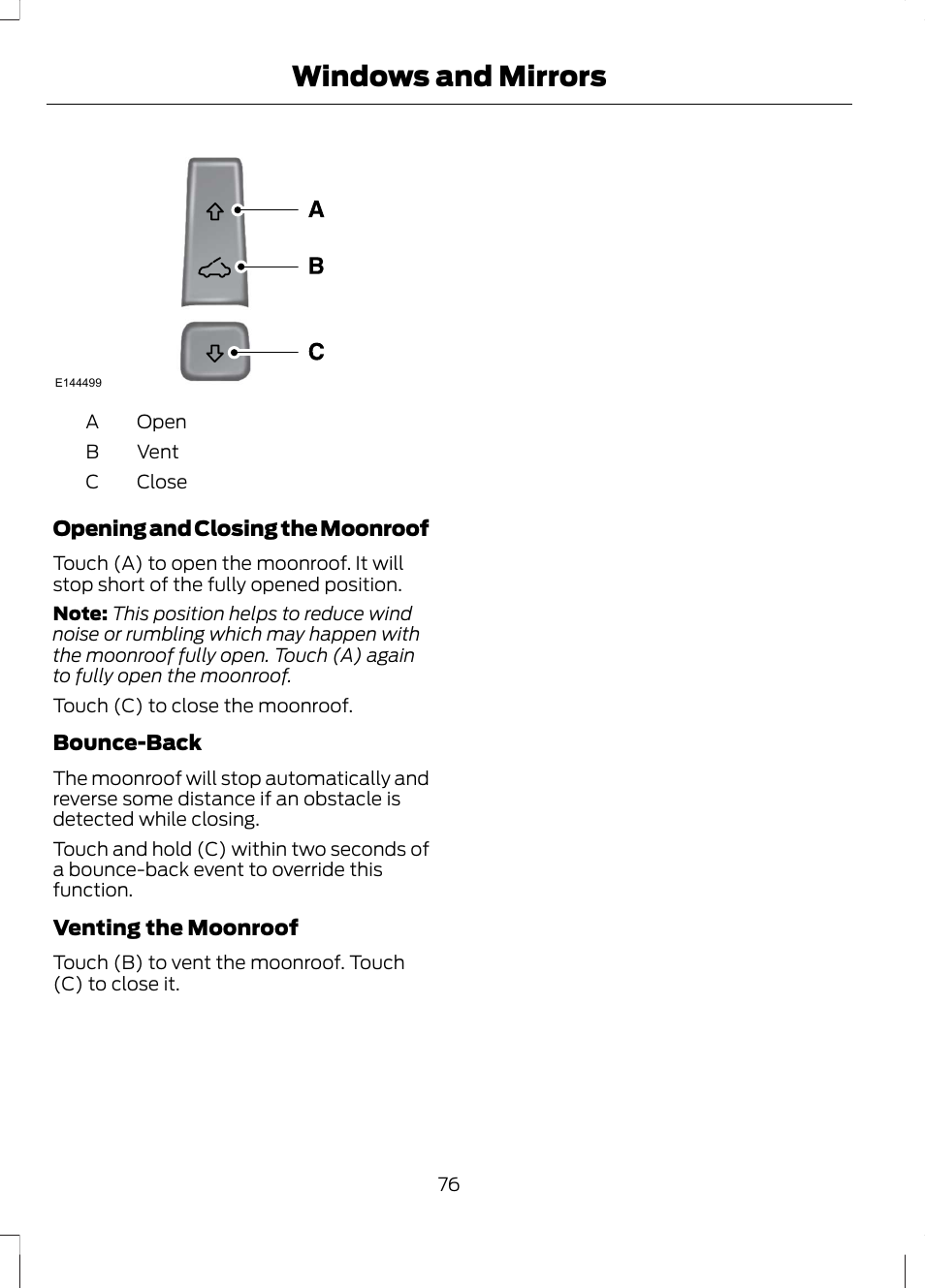 Windows and mirrors | FORD 2013 Fusion Hybrid v.1 User Manual | Page 78 / 461