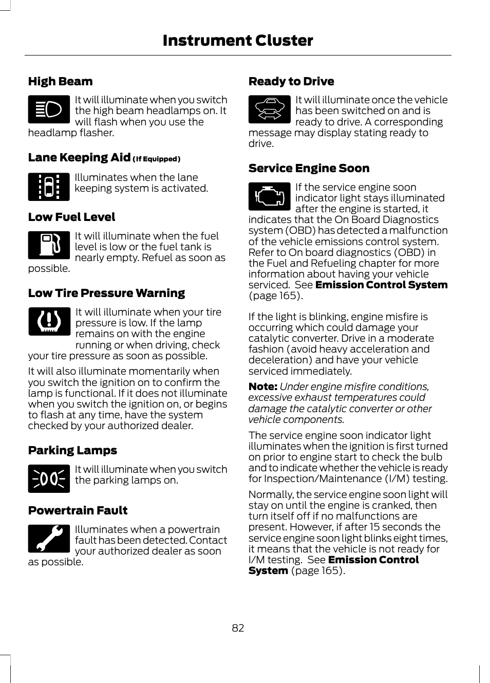 Instrument cluster | FORD 2013 Fusion Hybrid v.1 User Manual | Page 84 / 461