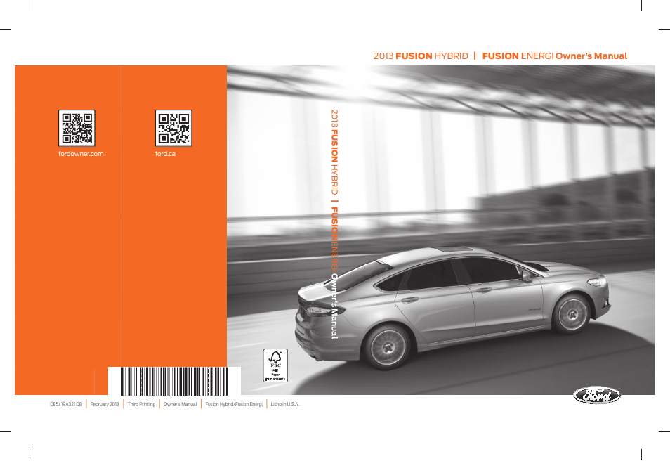 FORD 2013 Fusion Hybrid v.2 User Manual | 470 pages