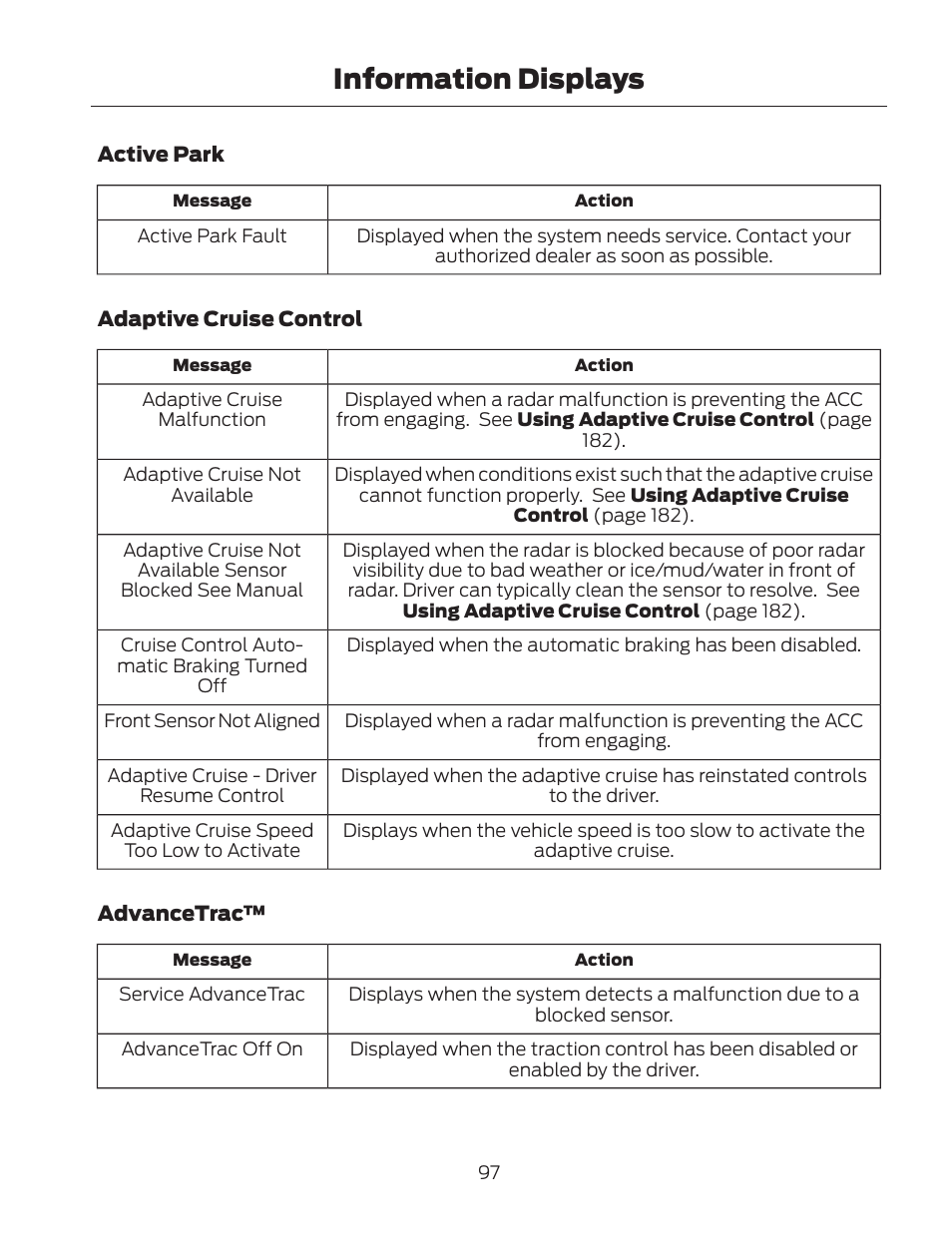 Information displays | FORD 2013 Fusion Hybrid v.2 User Manual | Page 100 / 470