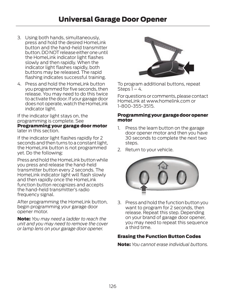 Universal garage door opener | FORD 2013 Fusion Hybrid v.2 User Manual | Page 129 / 470