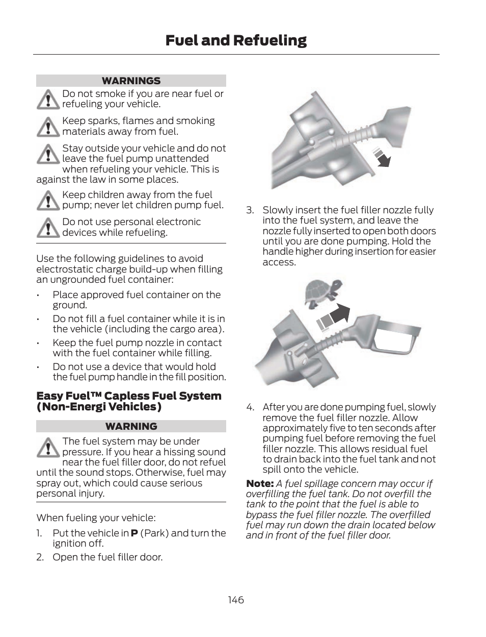 Fuel and refueling | FORD 2013 Fusion Hybrid v.2 User Manual | Page 149 / 470