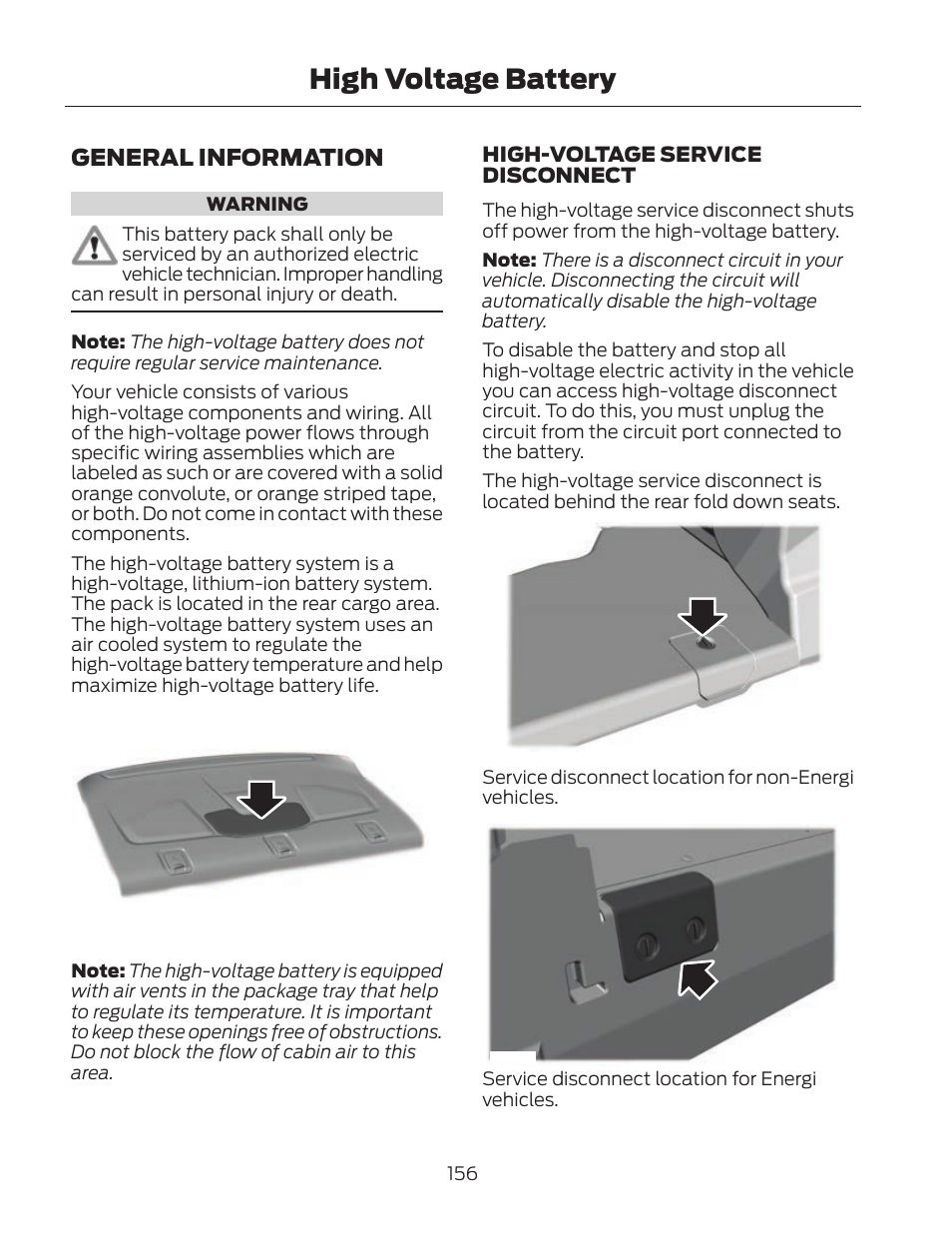 High voltage battery, General information | FORD 2013 Fusion Hybrid v.2 User Manual | Page 159 / 470