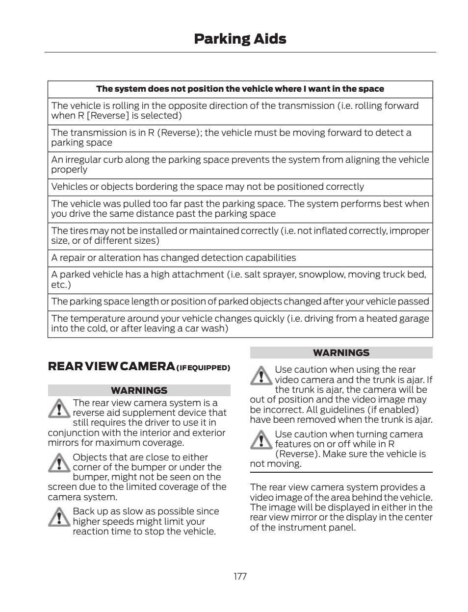 Parking aids, Rear view camera | FORD 2013 Fusion Hybrid v.2 User Manual | Page 180 / 470