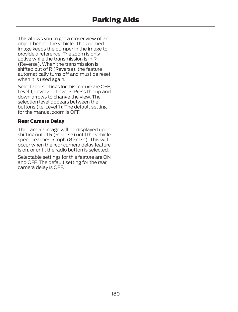 Parking aids | FORD 2013 Fusion Hybrid v.2 User Manual | Page 183 / 470
