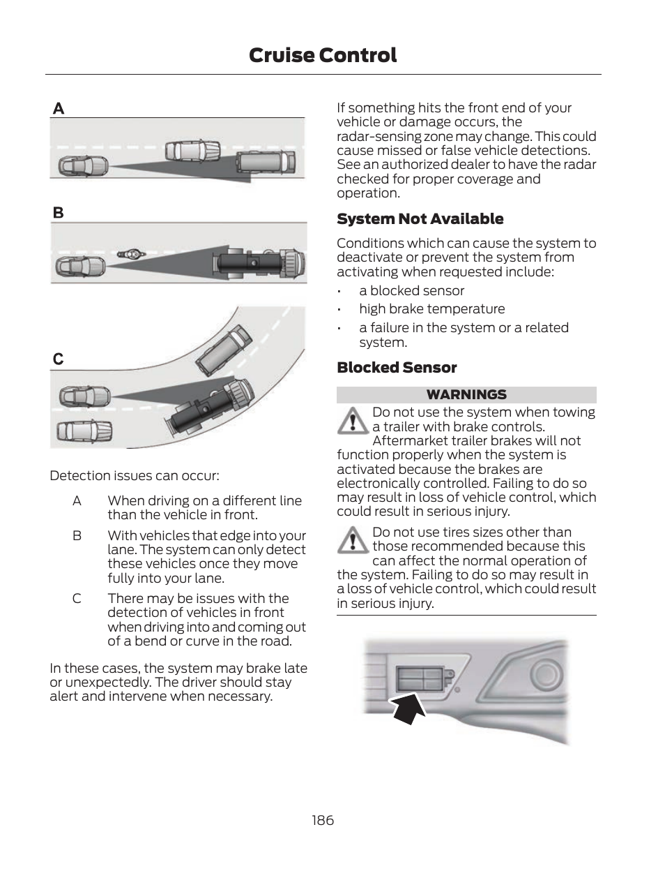 Cruise control | FORD 2013 Fusion Hybrid v.2 User Manual | Page 189 / 470