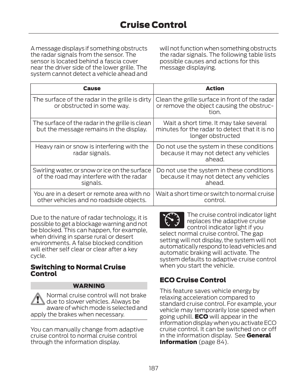 Cruise control | FORD 2013 Fusion Hybrid v.2 User Manual | Page 190 / 470