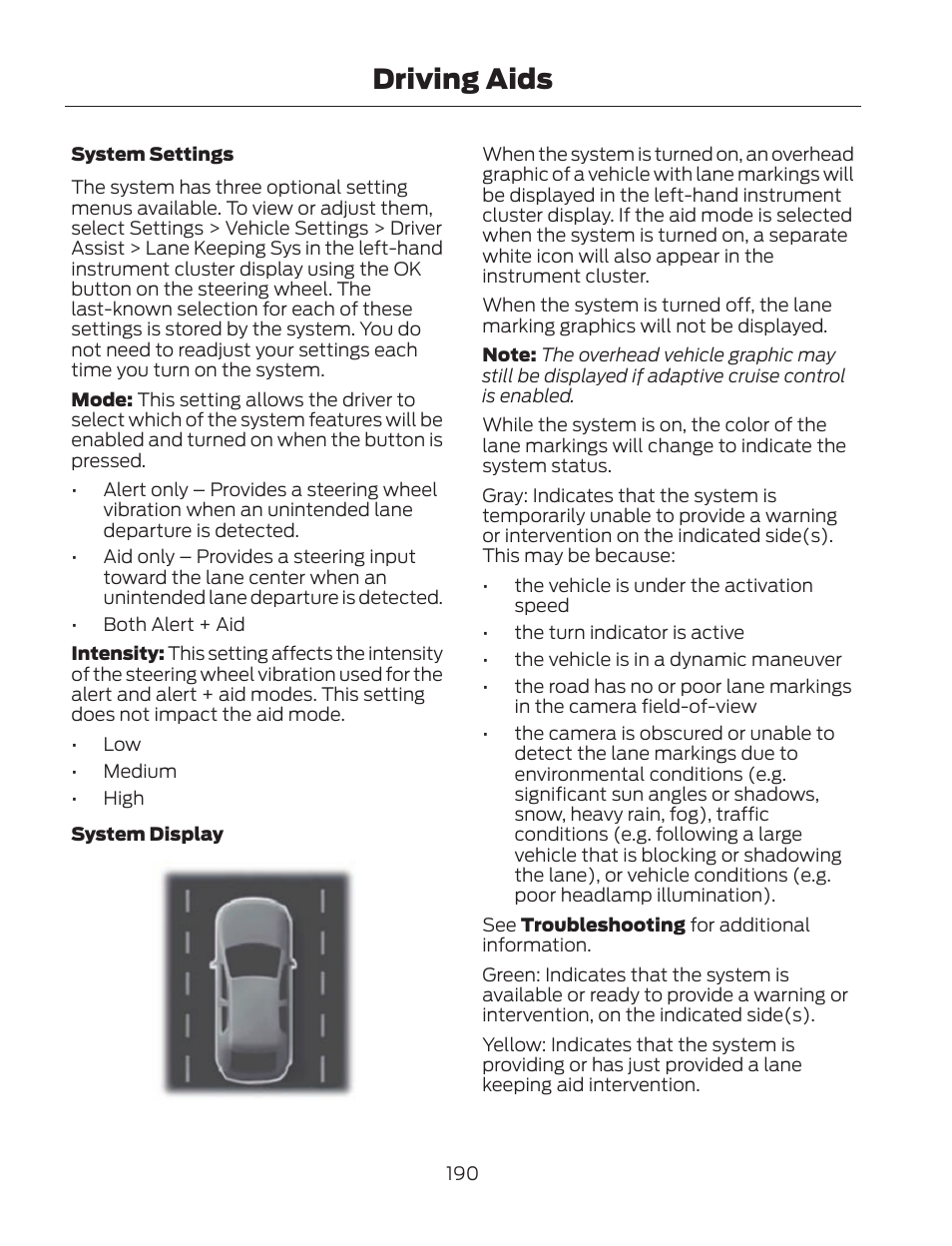 Driving aids | FORD 2013 Fusion Hybrid v.2 User Manual | Page 193 / 470