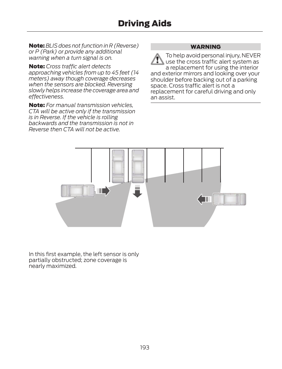 Driving aids | FORD 2013 Fusion Hybrid v.2 User Manual | Page 196 / 470