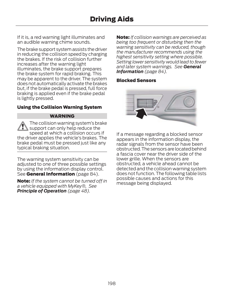 Driving aids | FORD 2013 Fusion Hybrid v.2 User Manual | Page 201 / 470