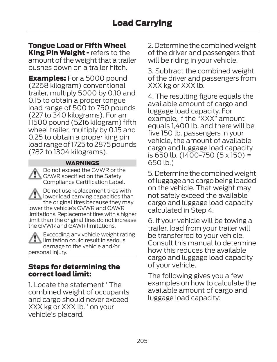 Load carrying | FORD 2013 Fusion Hybrid v.2 User Manual | Page 208 / 470