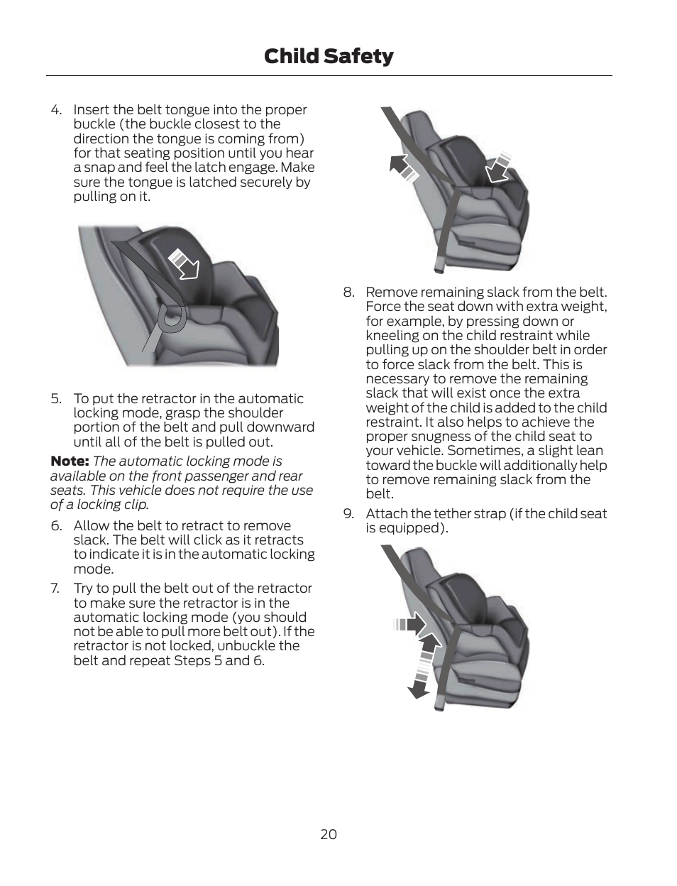 Child safety | FORD 2013 Fusion Hybrid v.2 User Manual | Page 23 / 470