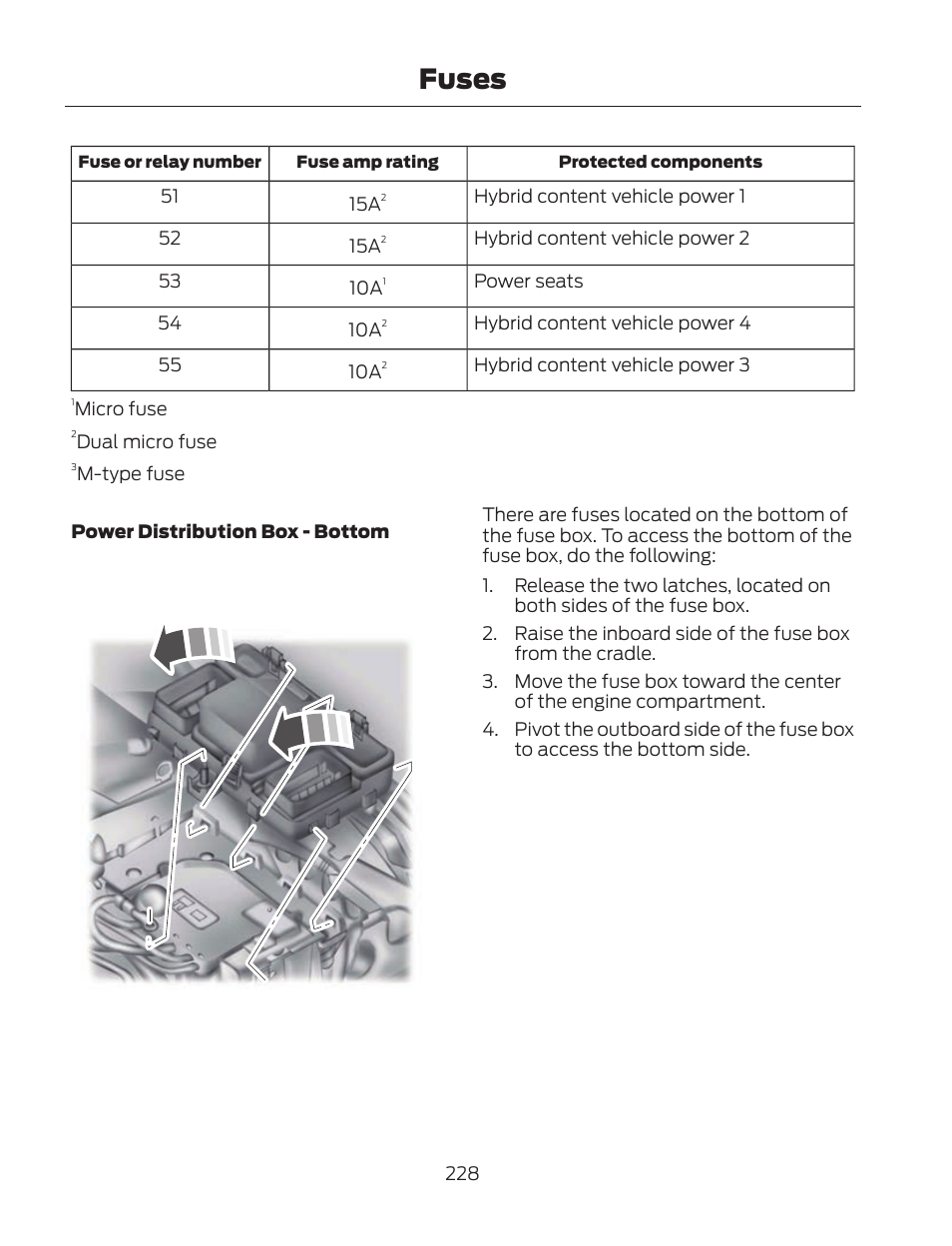 Fuses | FORD 2013 Fusion Hybrid v.2 User Manual | Page 231 / 470