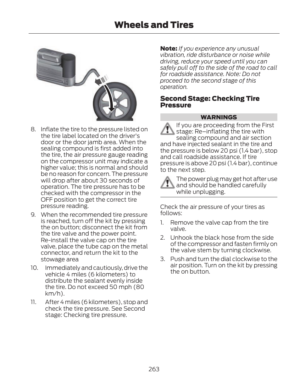 Wheels and tires | FORD 2013 Fusion Hybrid v.2 User Manual | Page 266 / 470