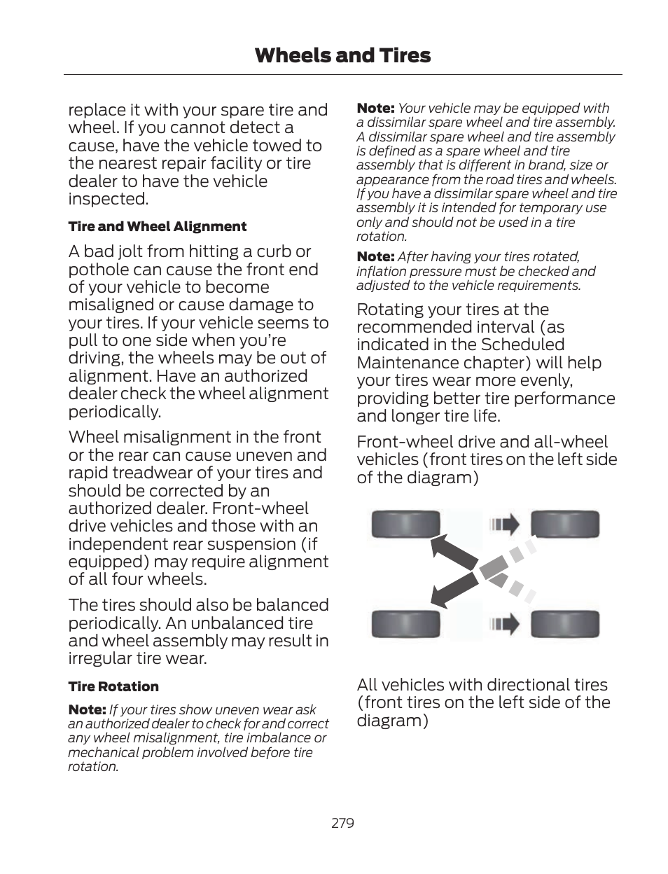 Wheels and tires | FORD 2013 Fusion Hybrid v.2 User Manual | Page 282 / 470