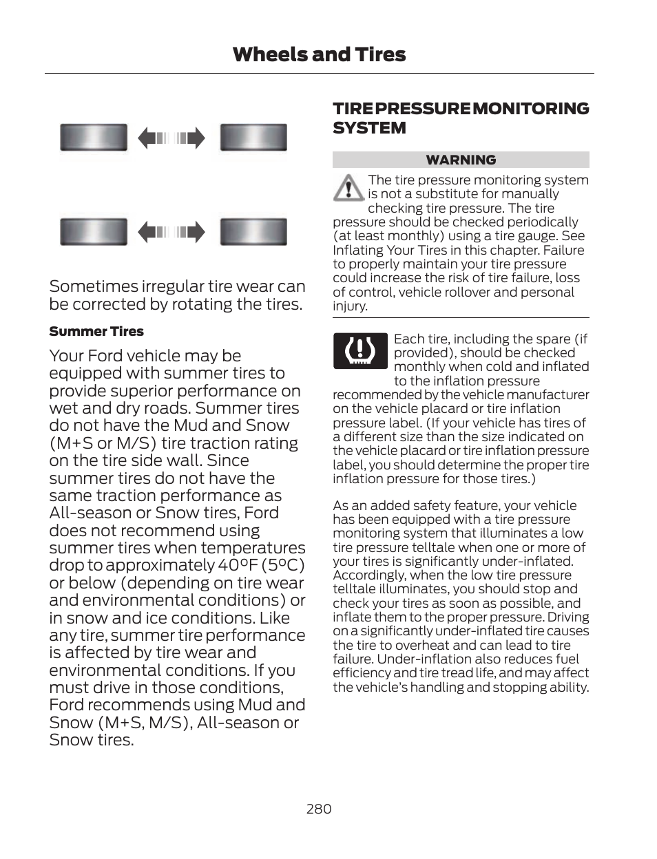 Wheels and tires | FORD 2013 Fusion Hybrid v.2 User Manual | Page 283 / 470