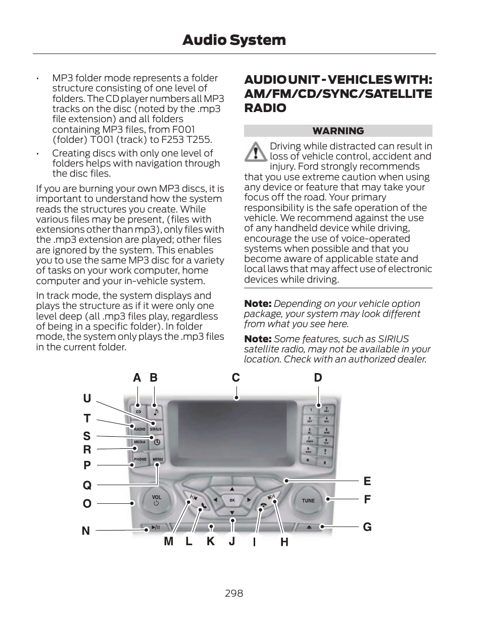 Audio system | FORD 2013 Fusion Hybrid v.2 User Manual | Page 301 / 470