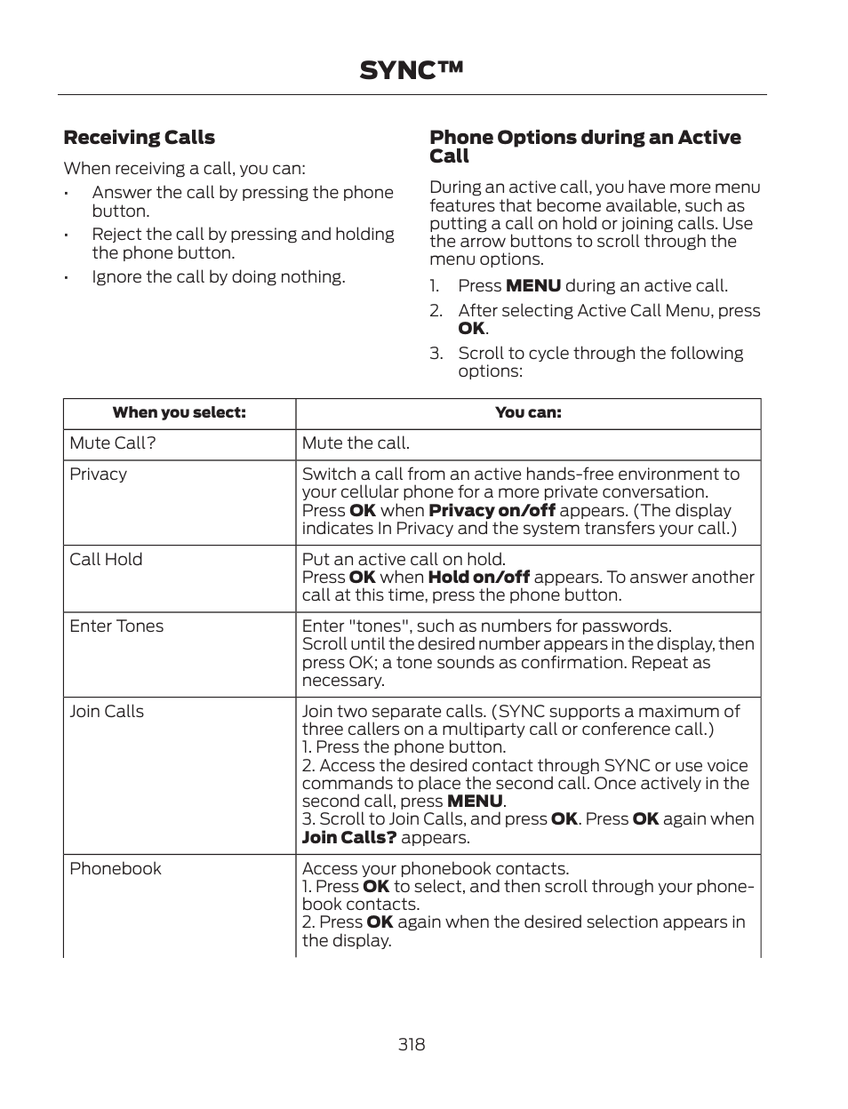 Sync | FORD 2013 Fusion Hybrid v.2 User Manual | Page 321 / 470