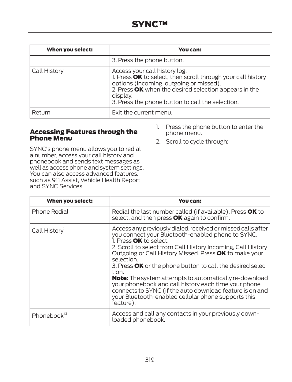 Sync | FORD 2013 Fusion Hybrid v.2 User Manual | Page 322 / 470