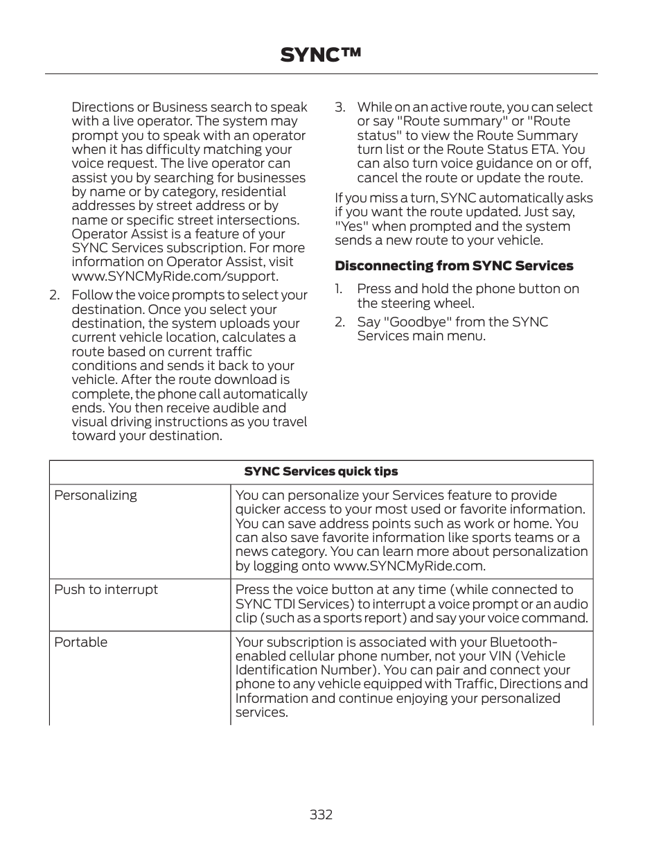 Sync | FORD 2013 Fusion Hybrid v.2 User Manual | Page 335 / 470