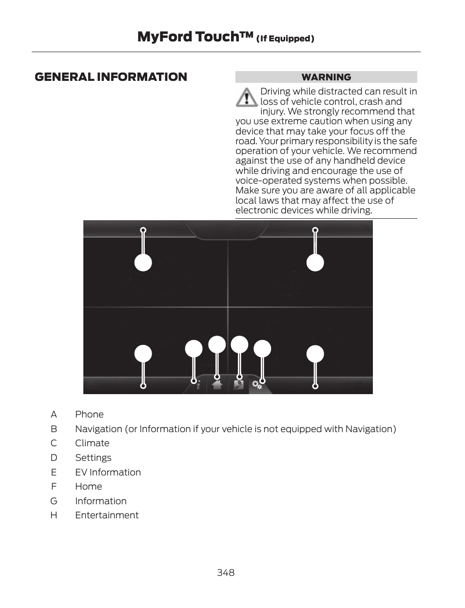 Myford touch, General information | FORD 2013 Fusion Hybrid v.2 User Manual | Page 351 / 470