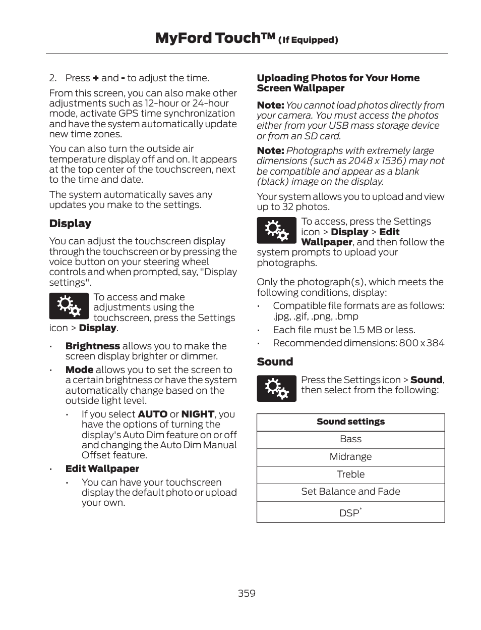 Myford touch | FORD 2013 Fusion Hybrid v.2 User Manual | Page 362 / 470