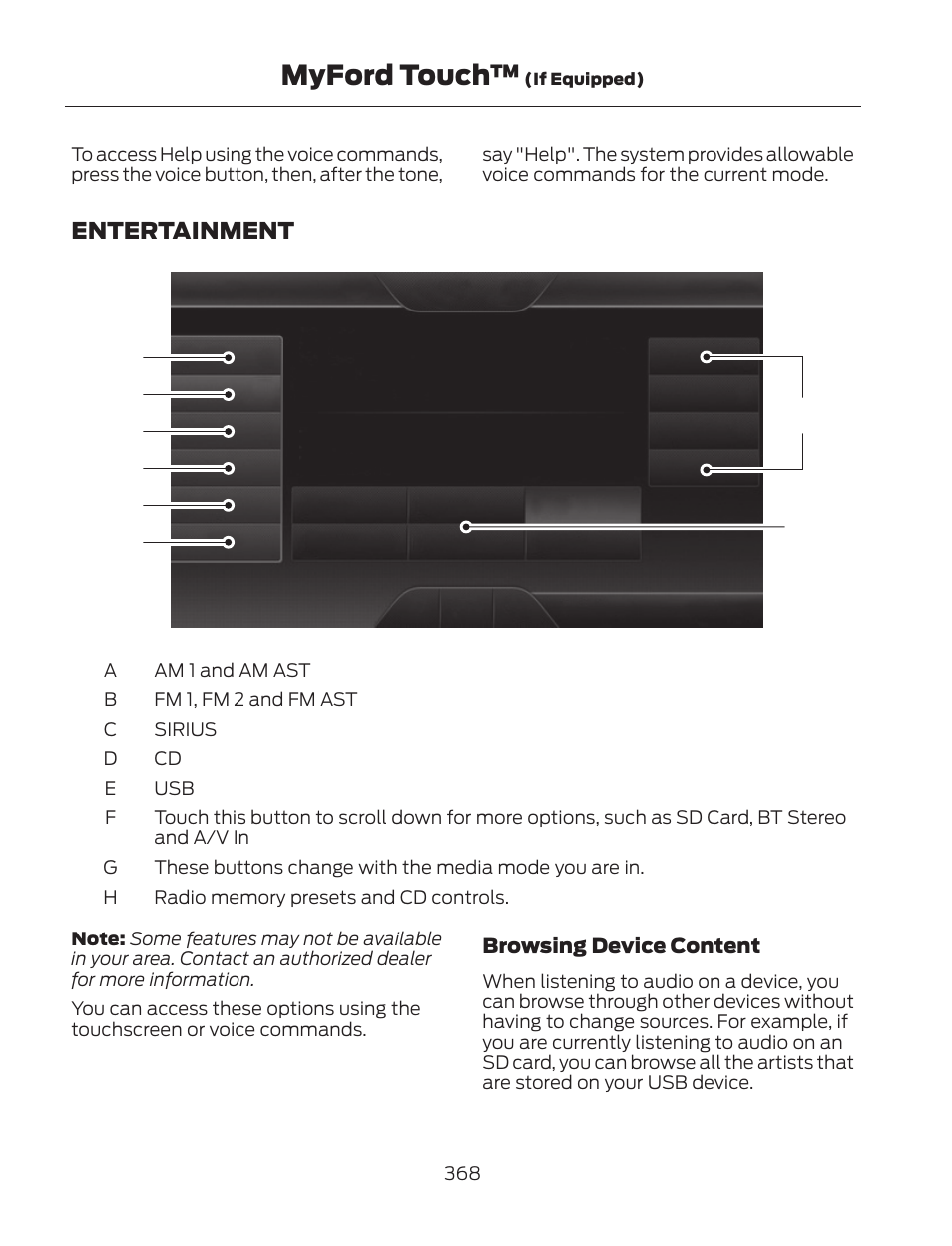 Myford touch | FORD 2013 Fusion Hybrid v.2 User Manual | Page 371 / 470